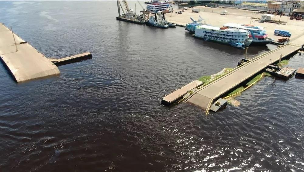 Marinha interdita trecho que afundou no Porto de Manaus