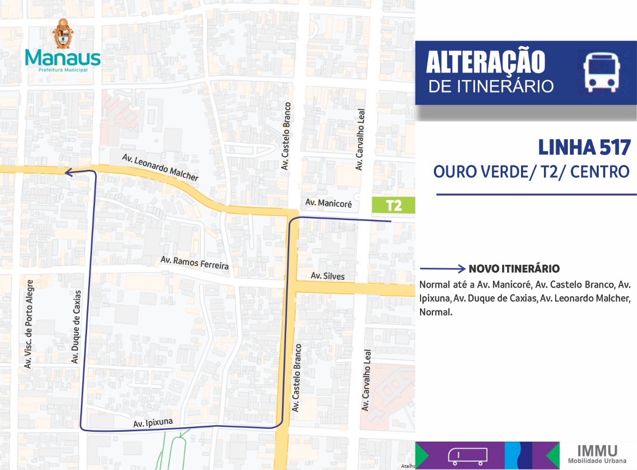 Prefeitura altera itinerário da linha 517 para atender usuários no bairro Cachoeirinha