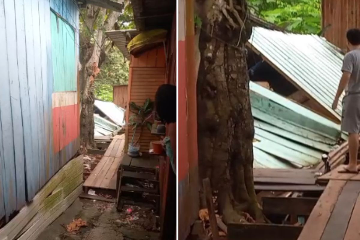 Casa desaba com família no bairro São Jorge e deixa três feridos