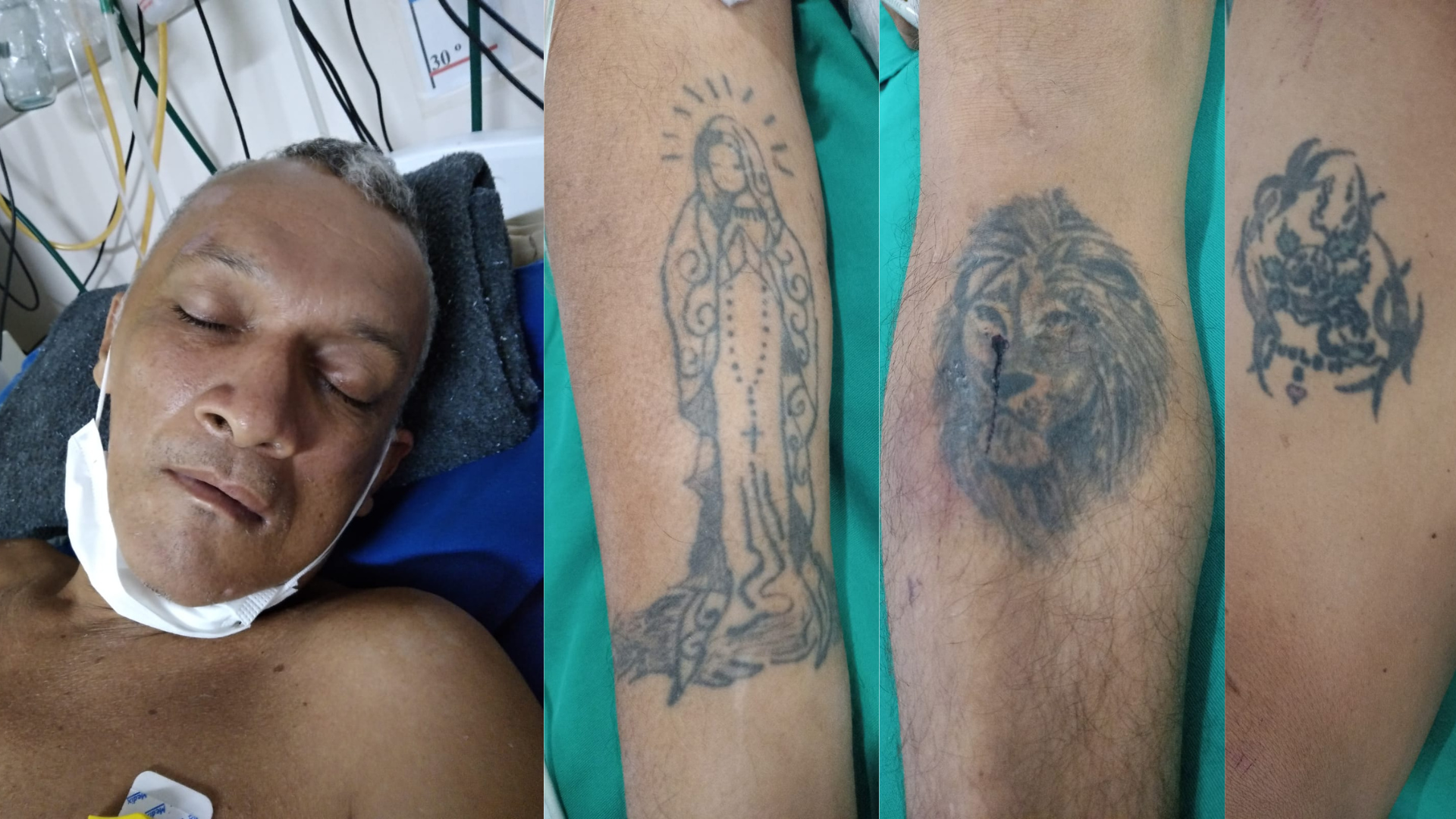 Um dos homens possui tatuagens pelo corpo que podem ajudar na identificação