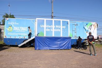 A Carreta de Apoio à Saúde do Governo do Amazonas começa a atender os moradores do bairro Grande Vitória, zona leste, a partir de segunda-feira (26/08). A expectativa da Secretaria de Estado de Saúde (SES-AM) é realizar, no local, 1.050 exames de imagens, entre mamografia e ultrassonografia. A unidade móvel ficará estacionada no Centro Educacional de Tempo Integral (Ceti) Cinthia Regia Gomes do Livramento, até o dia 6 de setembro.