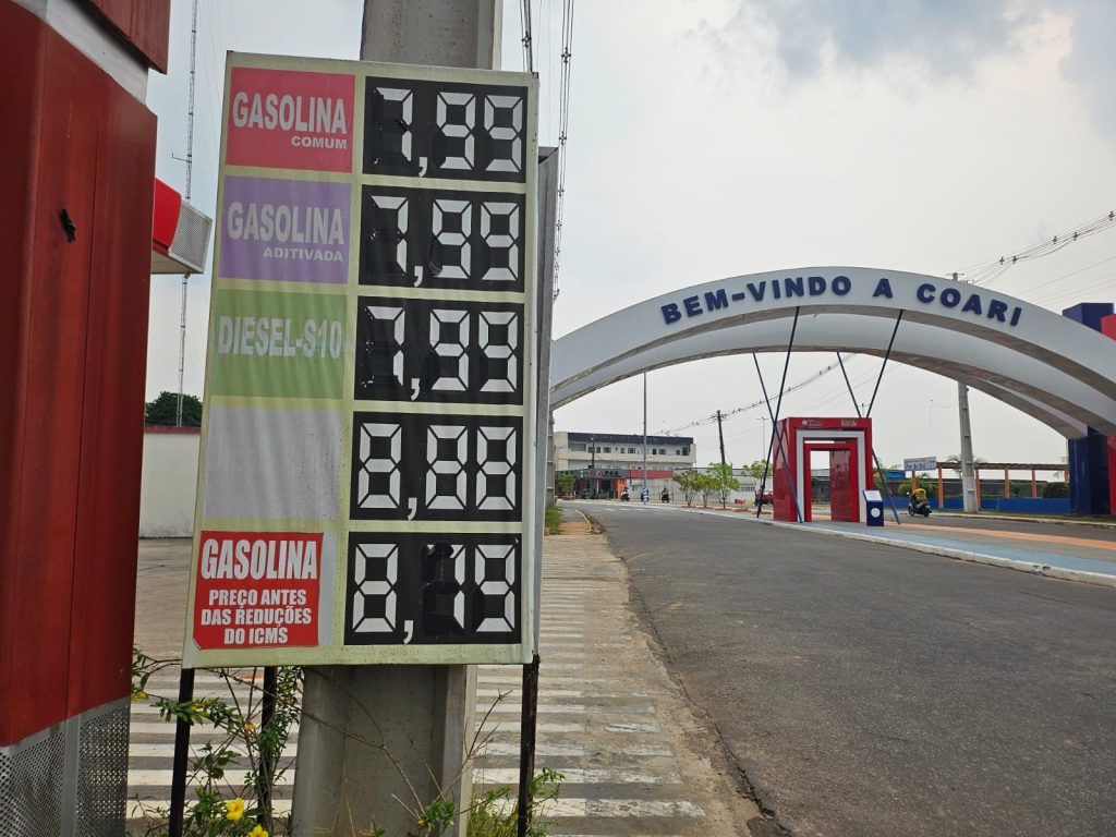 O preço atual da gasolina no munícipio de Coari 