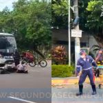 Três pessoas ainda não identificadas, sendo dois homens e uma mulher, se envolveram em um acidente ocorrido na manhã desta segunda-feira (17/02) na avenida Humberto Calderaro Filho, bairro Parque 10, zona centro-sul da capital.