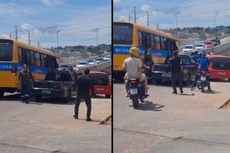 Vídeo mostra briga de trânsito entre motoristas