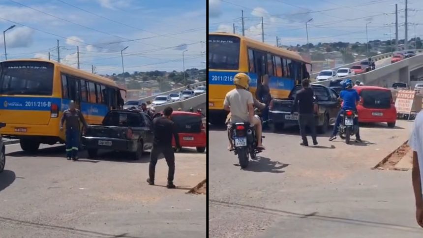 Vídeo mostra briga de trânsito entre motoristas