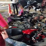 Acidente com quatro motociclistas