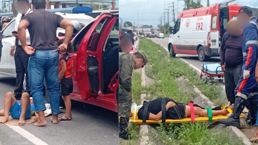 Colisão entre carros deixa grávida e criança feridos