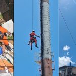 Homem resgatado de torre em Manaus