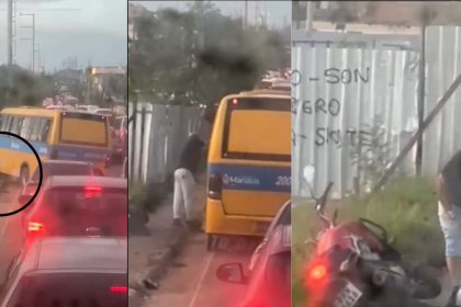 Vídeo: Amarelinho passa por cima de motocicleta