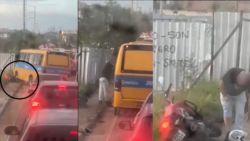 Vídeo: Amarelinho passa por cima de motocicleta