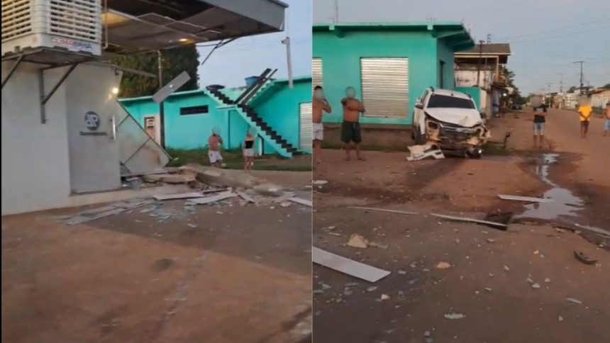 Vídeo: carro desgovernado destrói supermercado no Amazonas