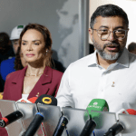 Governador Wilson Lima em coletia na vistoria obras do Centro Integrado de Atendimento à Criança e ao Adolescente