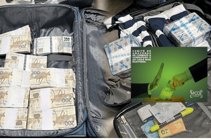 Foto mostra mala com dinheiro apreendido em Brasília com empresário do Amazonas