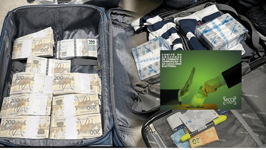 Foto mostra mala com dinheiro apreendido em Brasília com empresário do Amazonas