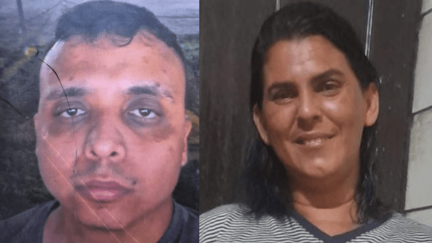 Imagem mostra os desaparecidos Carmenlena Marcião Pereira, 46, e Rick Jhones Oriente de Lima, 30