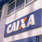 Imagem colorida mostra agência da Caixa Econômica