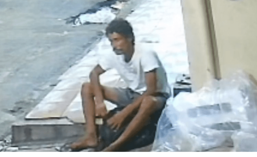 Imagem colorida mostra suspeito de roubar hidrómetro no Coroado