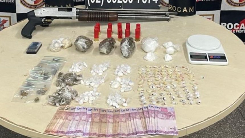 Polícia apreende mais de 200 porções de drogas, arma e munições em Manaus