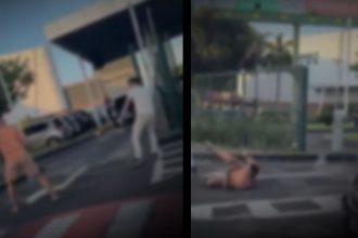 VÃdeo: homens trocam socos e pedradas em avenida de Manaus