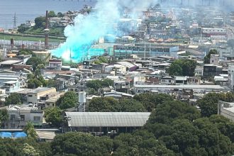 Vídeo: Incêndio atinge subestação de energia no bairro Aparecida, em Manaus