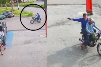 Vídeo: Dupla em moto assalta pedestres e dispara tiros em Manaus