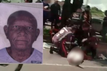 Idoso morre atropelado quando saia de agência do INSS em Manaus