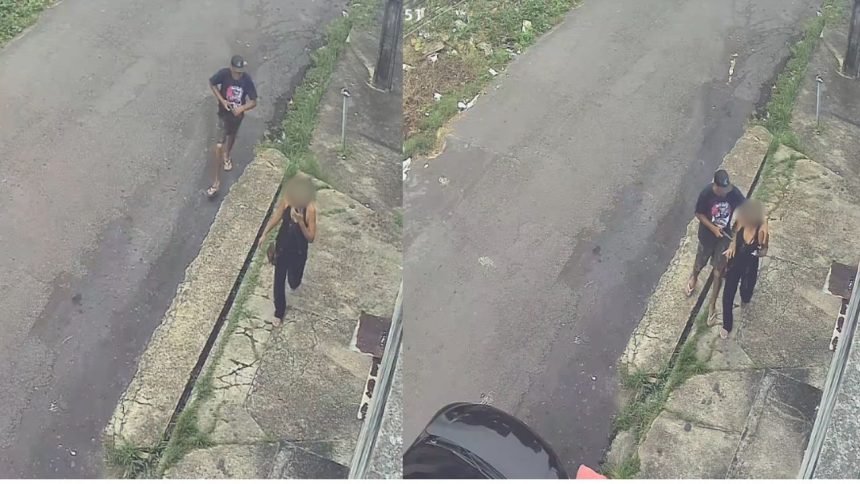 Vídeo: criminoso armado rouba bolsa e celular de mulher em rua de Manaus