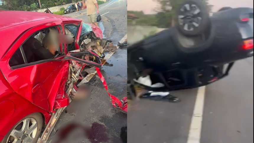 Mulher tem perna amputada em acidente na AM-070