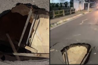 Abertura de buraco interdita avenida Constantino Nery