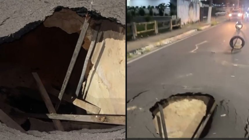 Abertura de buraco interdita avenida Constantino Nery