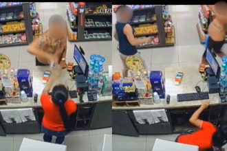 Homem filmado jogando bebida no rosto de funcionária