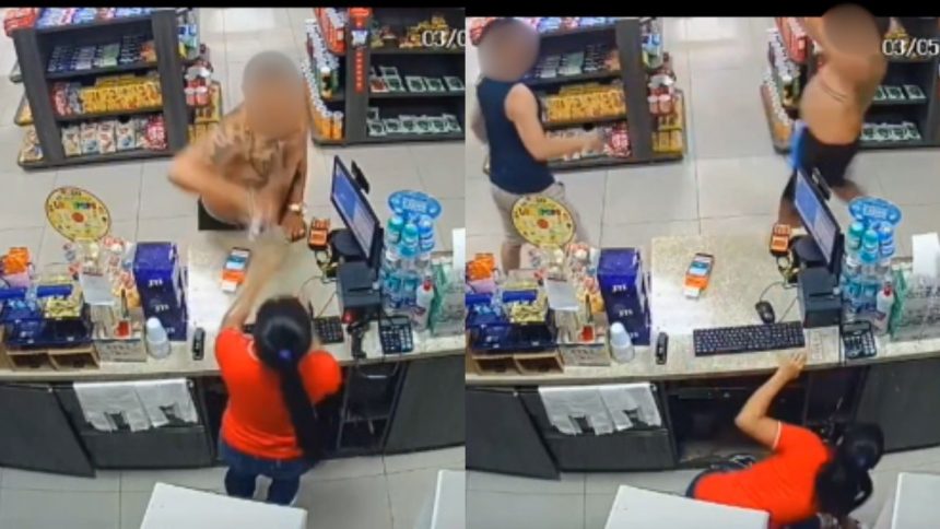 Homem filmado jogando bebida no rosto de funcionária