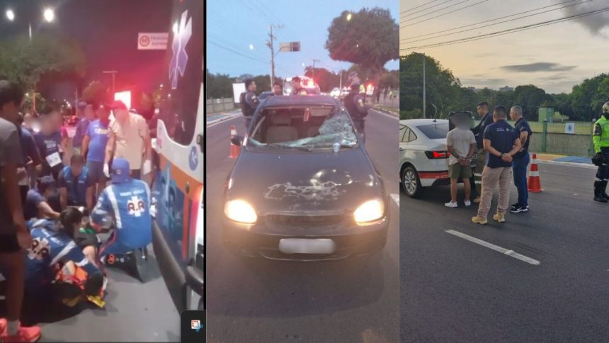 Vídeo: Motorista embriagado atropela cinco corredores em Manaus