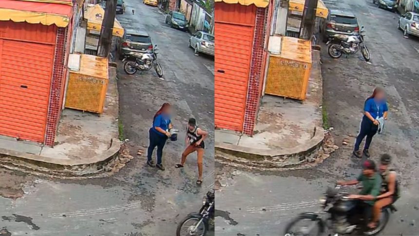 Vídeo: dupla em moto assalta mulher a caminho do trabalho