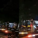 Vídeo: mulher sobe em caminhão para impedir apreensão de moto