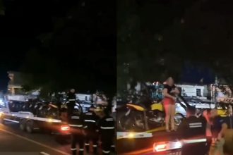 VÃdeo: mulher sobe em caminhão para impedir apreensão de moto
