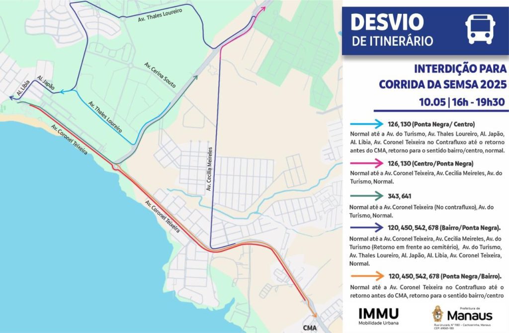 Trânsito na Avenida Coronel Teixeira sofre alterações neste sábado (10)