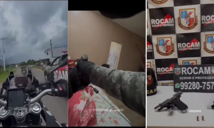 Ação da ROCAM: Policiais em operação apreendem armas e prendem suspeitos.