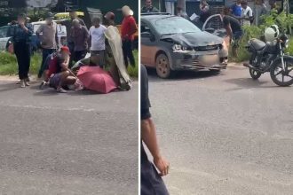 Acidente grave com atropelamento de duas crianças em Manaus, Amazonas.