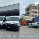 Ambulâncias estacionadas em frente ao Hospital Platão Araújo, em Salvador, após transferência de pacientes da UTI devido a um furto de cabos.
