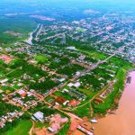 Imagem colorida mostra vista aérea de Borba