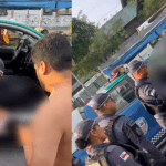 Imagem colorida mostra policiais militares salvando bebê de asfixia