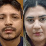 Imagem colorida mostra dupla procurada por suposto crime de estelionato