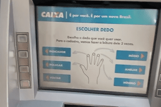 Imagem colorida mostra biometria da Caixa Econômica