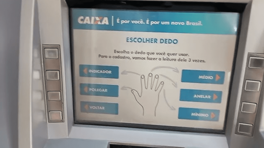 Imagem colorida mostra biometria da Caixa Econômica