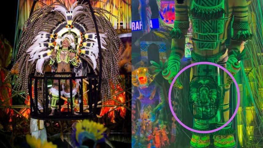 Caprichoso ignora recomendação do MPT e usa guindaste na estreia do Festival de Parintins