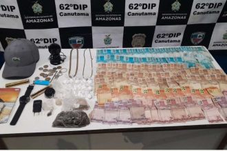 Apreensão de drogas, dinheiro e objetos em Canutama pela Polícia Civil do Amazonas.