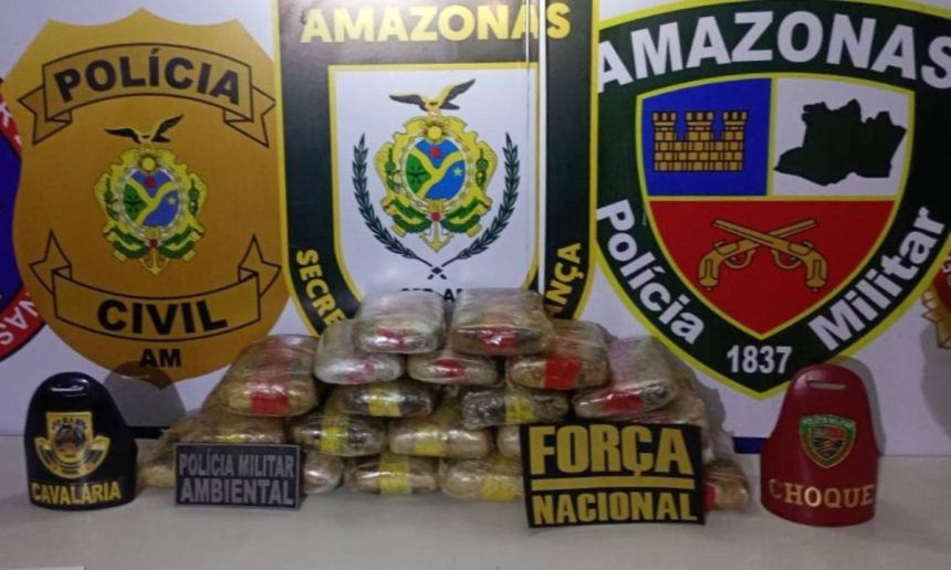 Apreensão de drogas pela Polícia Militar do Amazonas (PMAM).