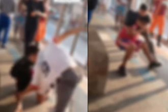 Briga entre homens no Terminal 1 de Integração (T1) em Manaus.