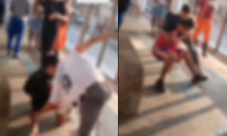 Briga entre homens no Terminal 1 de Integração (T1) em Manaus.